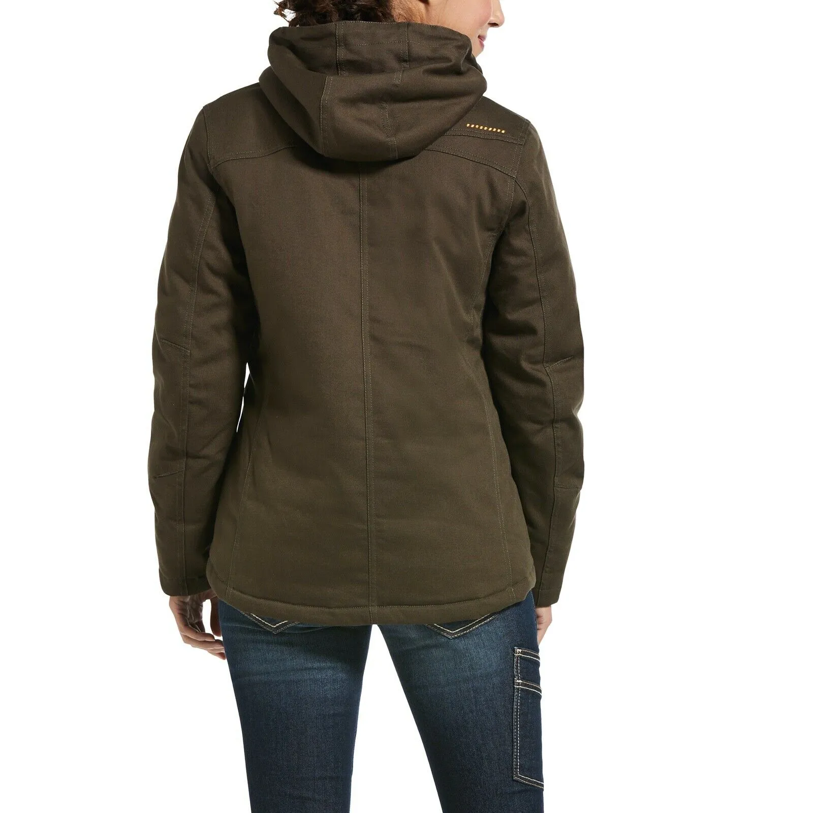 Ariat® Ladies Rebar™ DuraCanvas Insulated Brown Hooded Jacket 10032918
