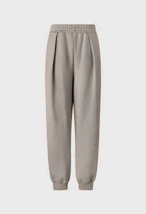 Basic R Zip-up Jogger Pants In Moca Beige