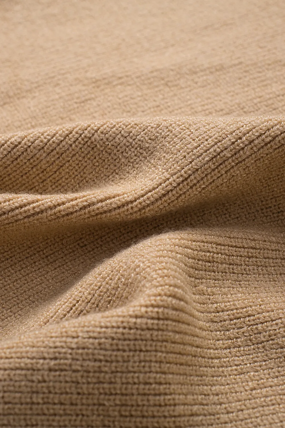 Brown Turtleneck Long Sleeve Knitted Sweater Dress