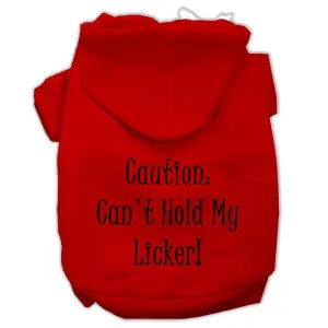 Can't Hold My Licker Screen Print Pet Hoodies Red Size XL (16)