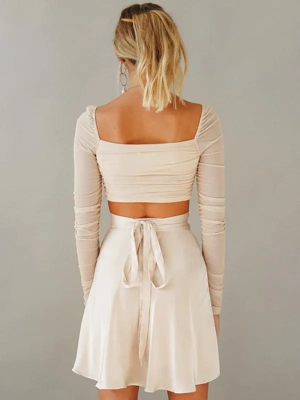 Chic Satin Wrap Mini Skirt for Fashion-Forward Women