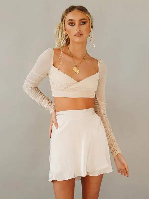 Chic Satin Wrap Mini Skirt for Fashion-Forward Women