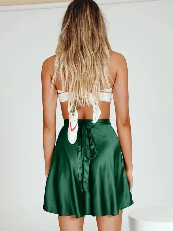 Chic Satin Wrap Mini Skirt for Fashion-Forward Women