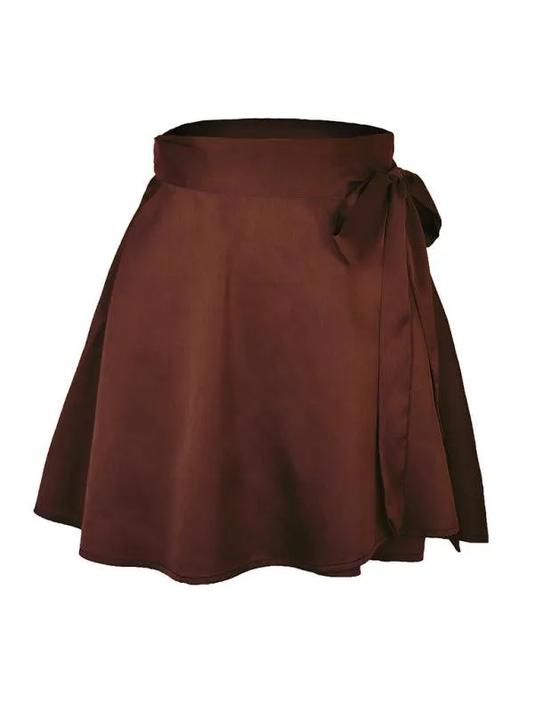 Chic Satin Wrap Mini Skirt for Fashion-Forward Women