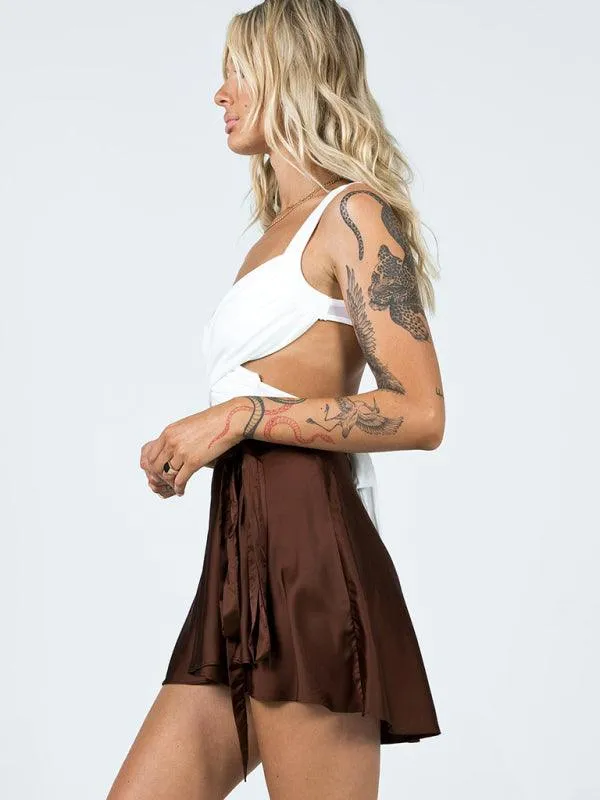 Chic Satin Wrap Mini Skirt for Fashion-Forward Women