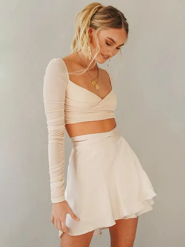 Chic Satin Wrap Mini Skirt for Fashion-Forward Women