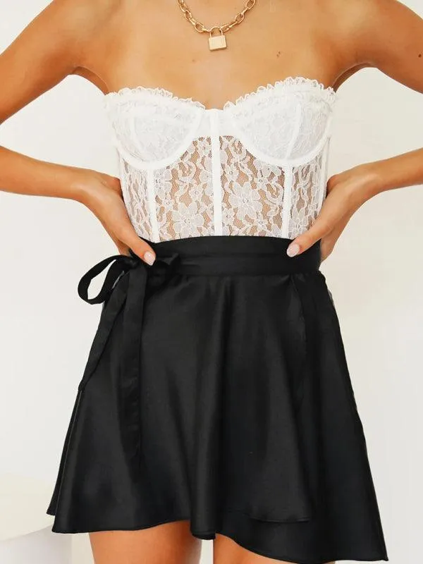 Chic Satin Wrap Mini Skirt for Fashion-Forward Women