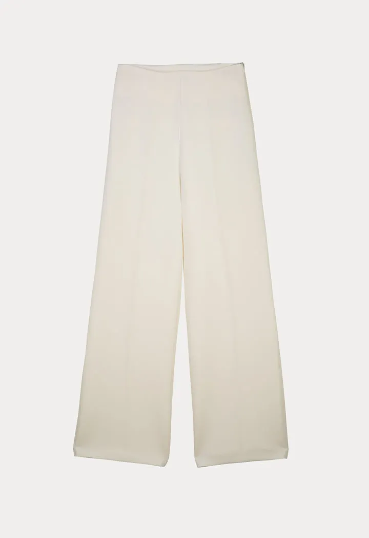 Choice High Waist Wide Legs Trousers Off White