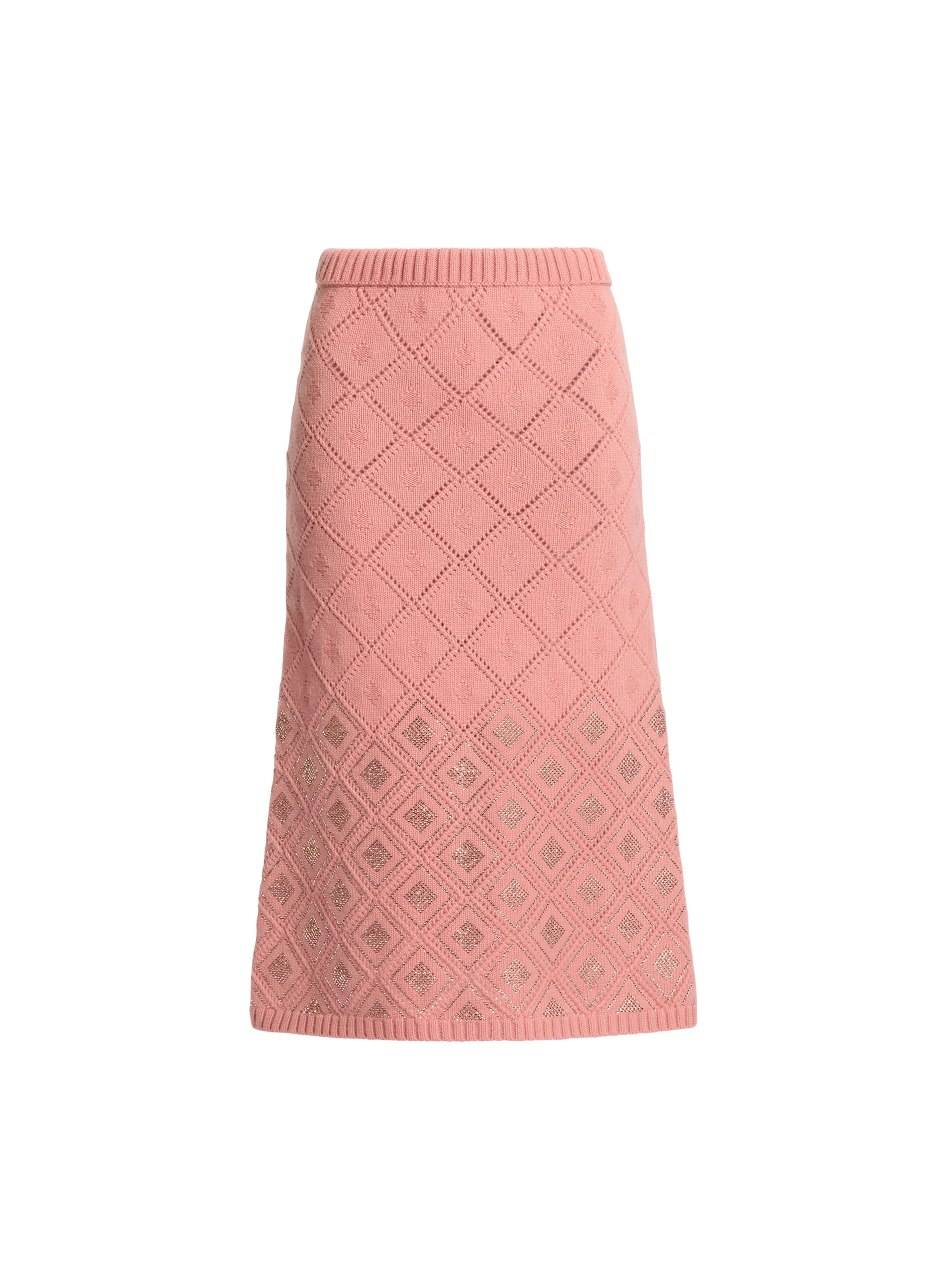 Embellished Knit Midi Skirt
