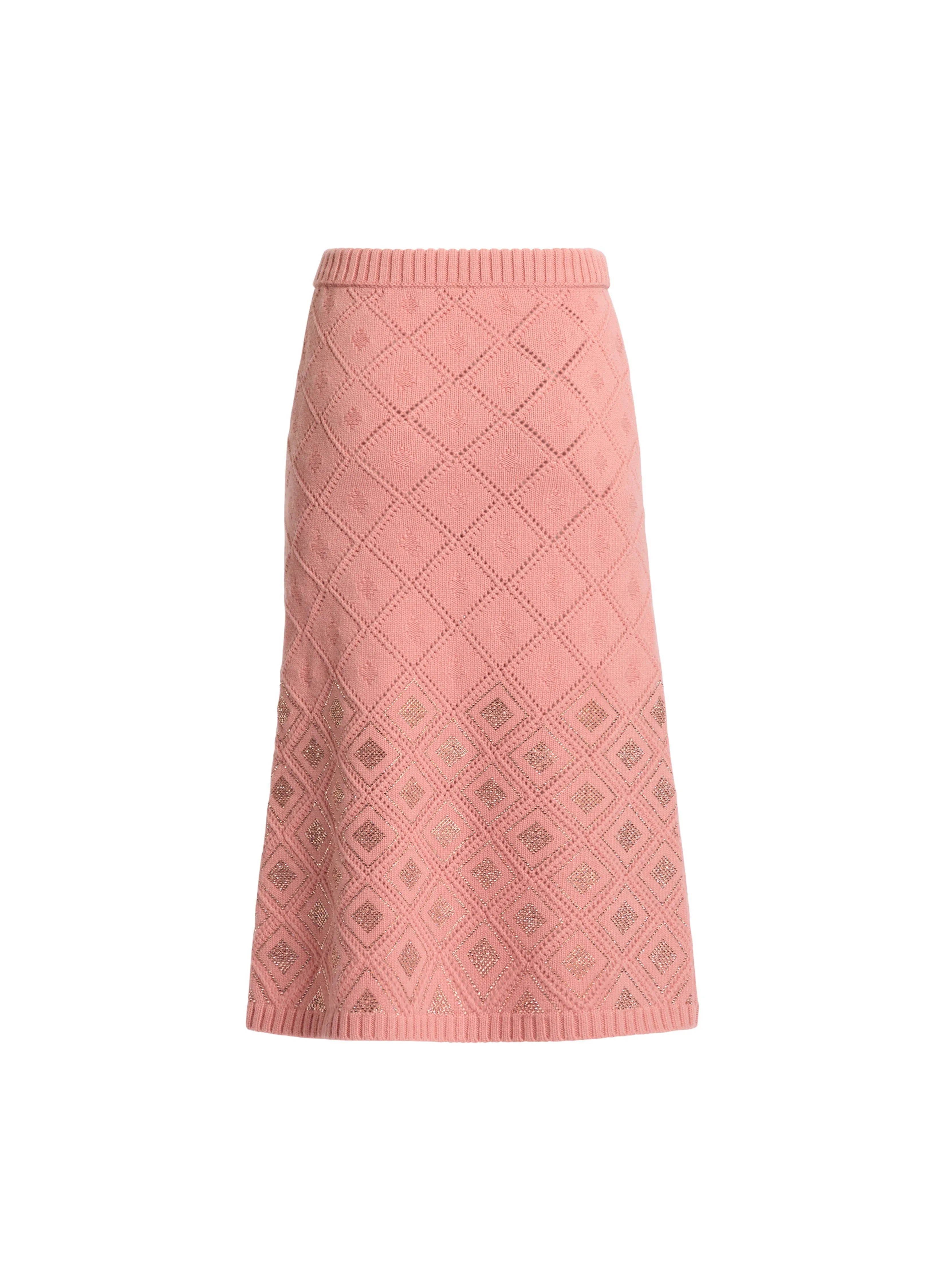 Embellished Knit Midi Skirt