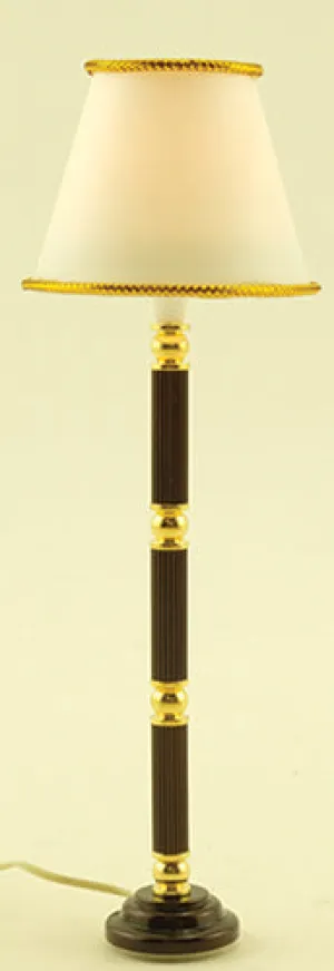 Floor Lamp with Black and Brass Base