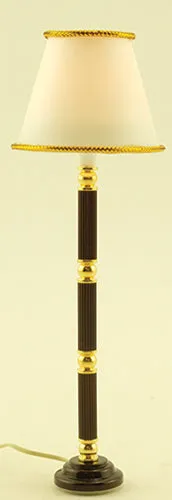 Floor Lamp with Black and Brass Base