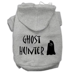 Ghost Hunter Screen Print Pet Hoodies Grey With Black Lettering Lg (14)