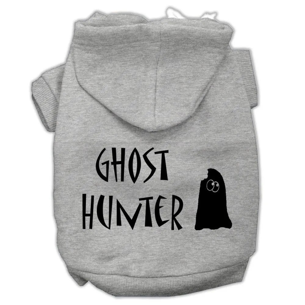 Ghost Hunter Screen Print Pet Hoodies Grey With Black Lettering Lg (14)