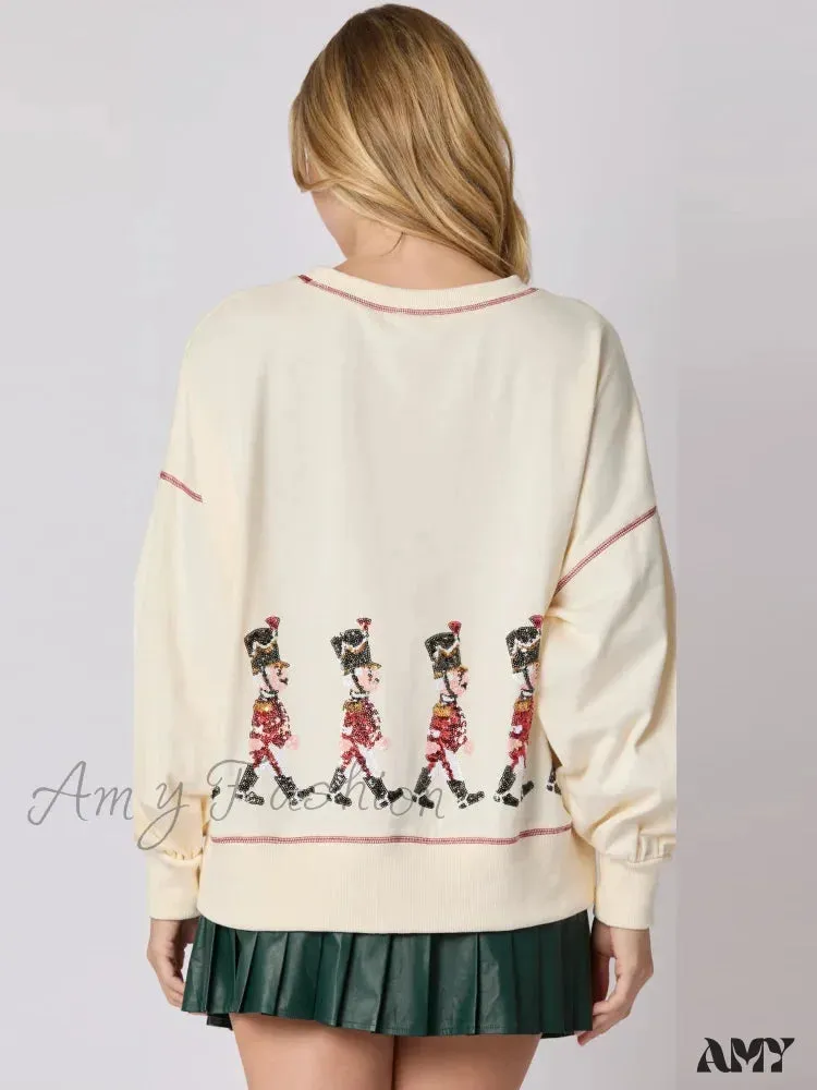Glitter Patchwork Vintage Harajuku Christmas Hoodie