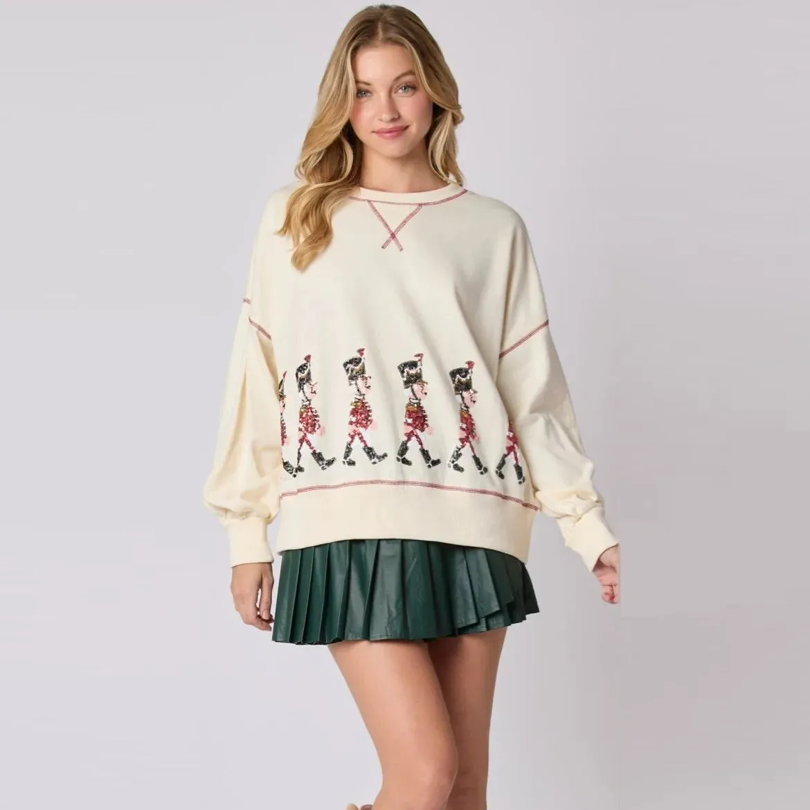 Glitter Patchwork Vintage Harajuku Christmas Hoodie