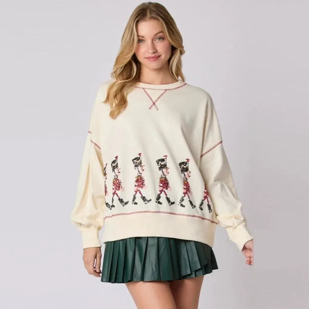 Glitter Patchwork Vintage Harajuku Christmas Hoodie
