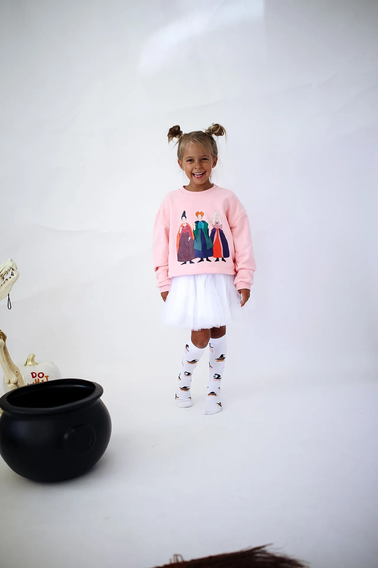 HOCUS POCUS pullover | in light pink | front & back print | oversized  drop shoulder | KIDS
