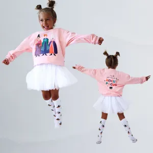 HOCUS POCUS pullover | in light pink | front & back print | oversized  drop shoulder | KIDS
