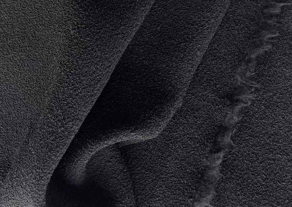 Lighter Couture Coal Black Wool Blend Bouclé (Made in Italy)