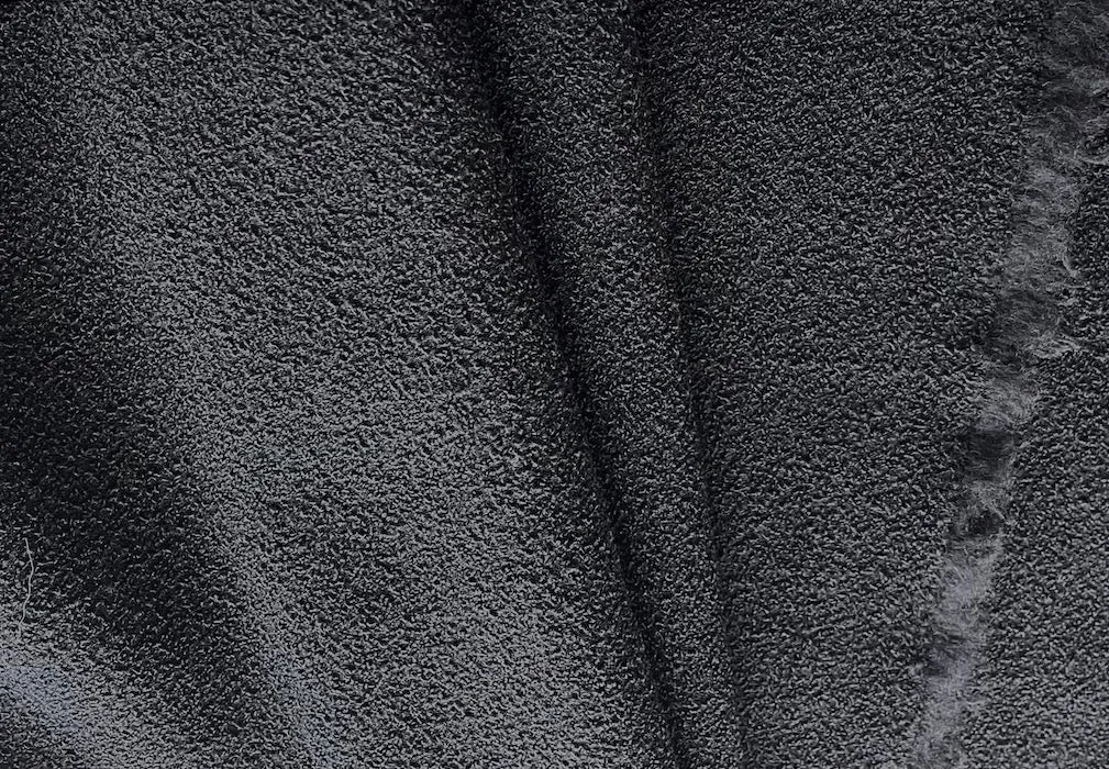 Lighter Couture Coal Black Wool Blend Bouclé (Made in Italy)