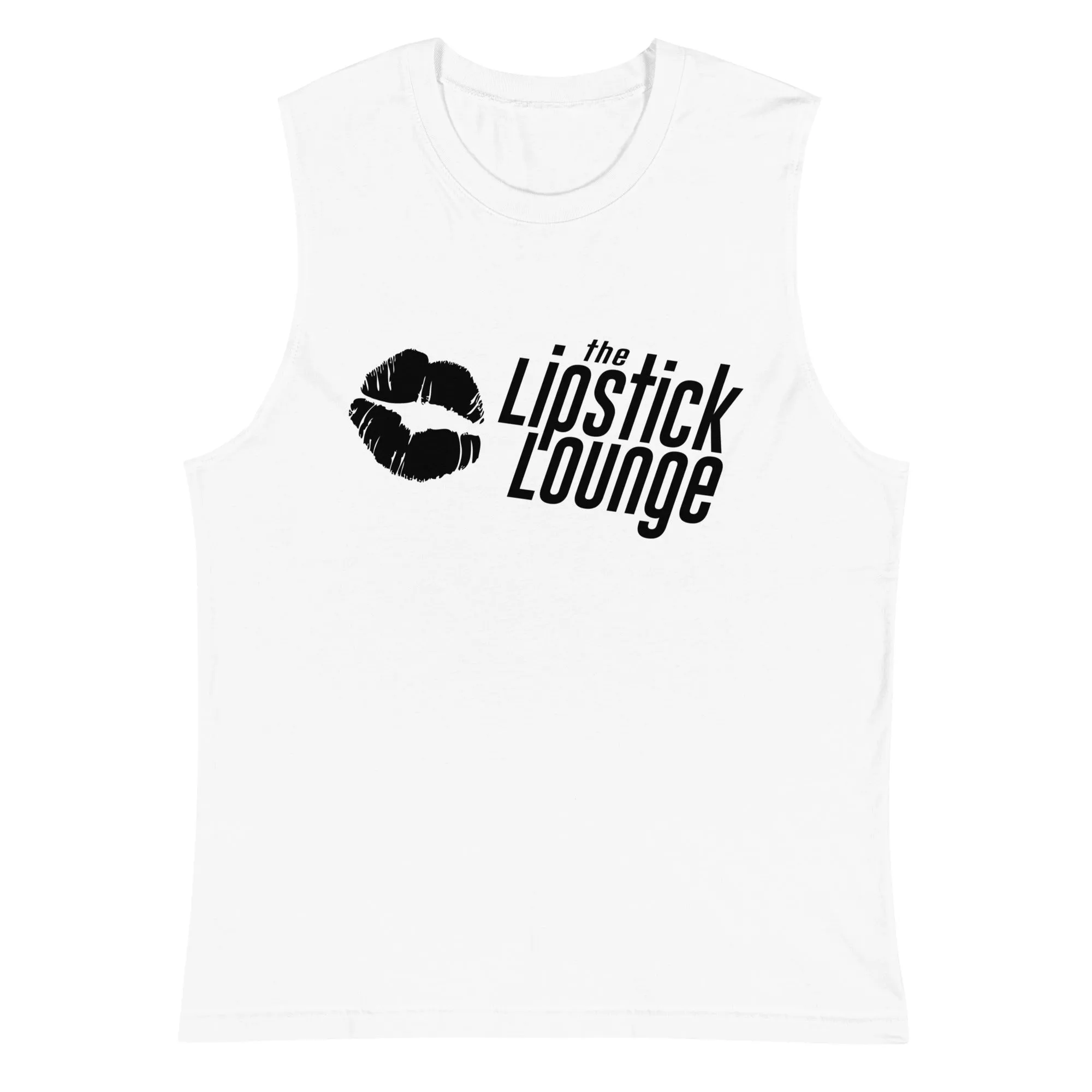 Lipstick Lounge White/Black Logo Muscle Shirt