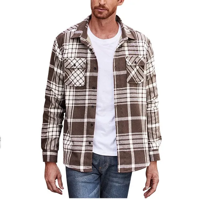 Men's Long Sleeve Flannel Shirt Jacket