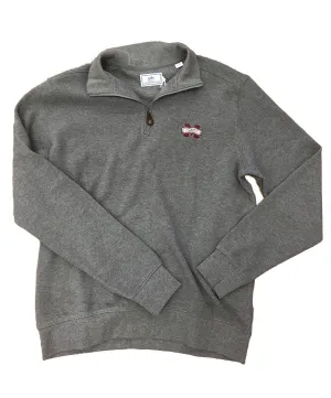 Southern Tide - Flat Back Rib 1/4 Zip-Heathered-Mississippi State