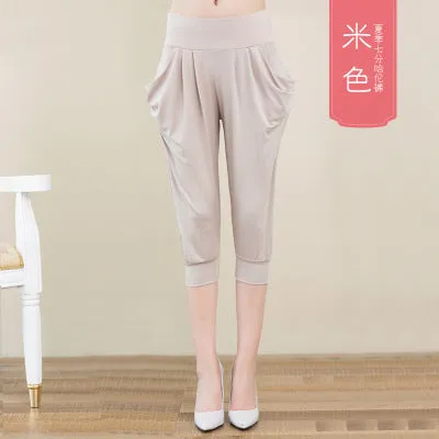 Thin Women Cropped Plus Size Loose Casual Pants