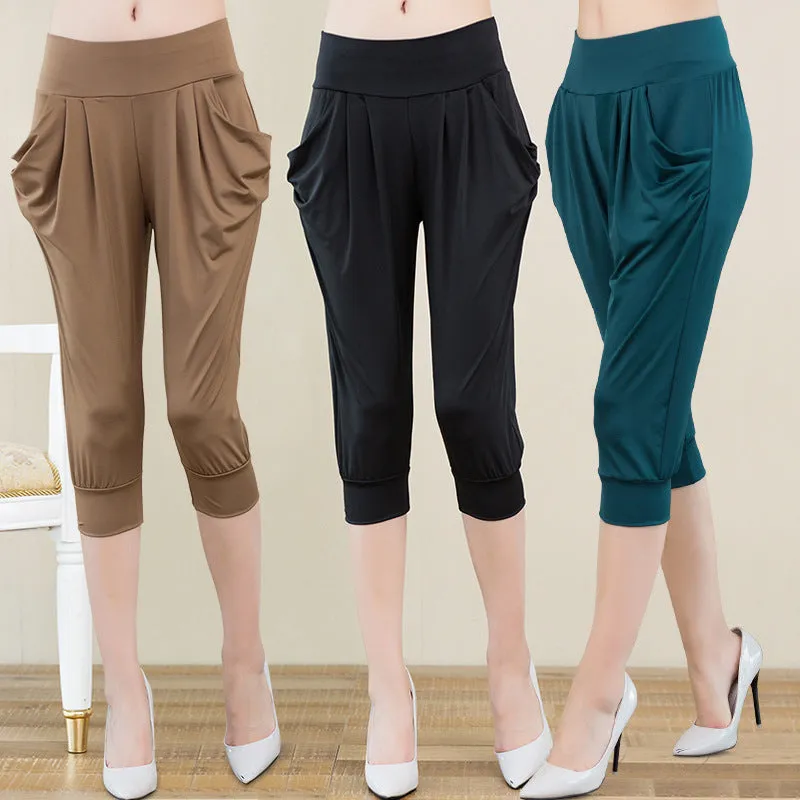 Thin Women Cropped Plus Size Loose Casual Pants