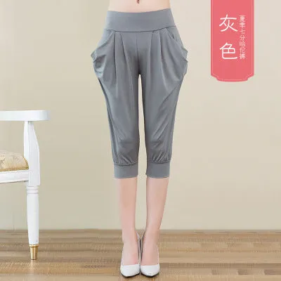 Thin Women Cropped Plus Size Loose Casual Pants