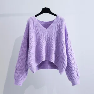Trendy FLoose Outer Wear Lazy Style Knit Sweater – Must-Have Fashion Statement