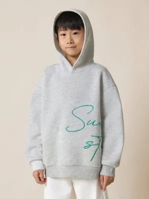 Tween Boys Regular Fit Overhead Essential Hoodie With Large Embroidery