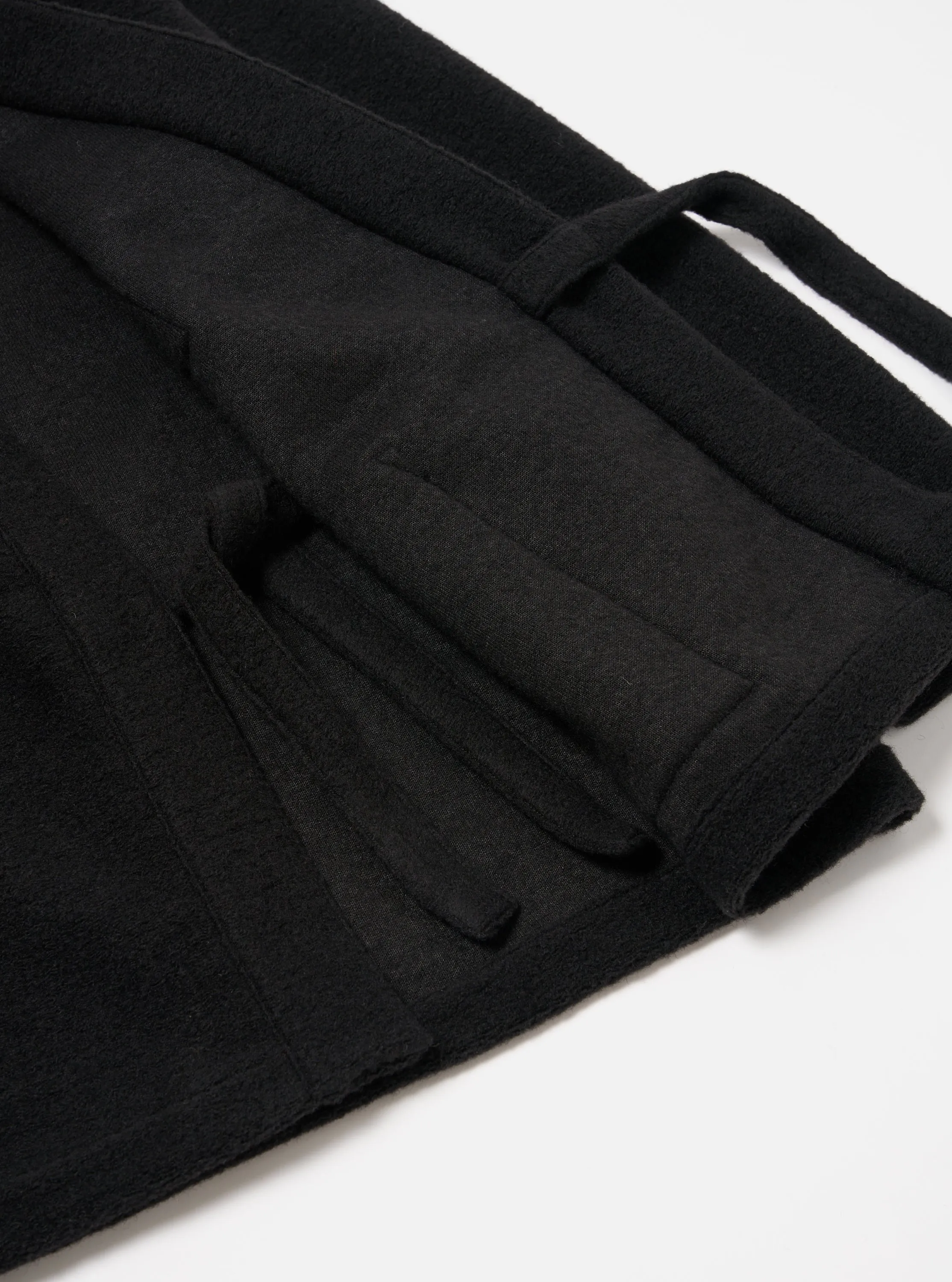 Universal Works Kyoto Work Jacket in Black Wool Fleece