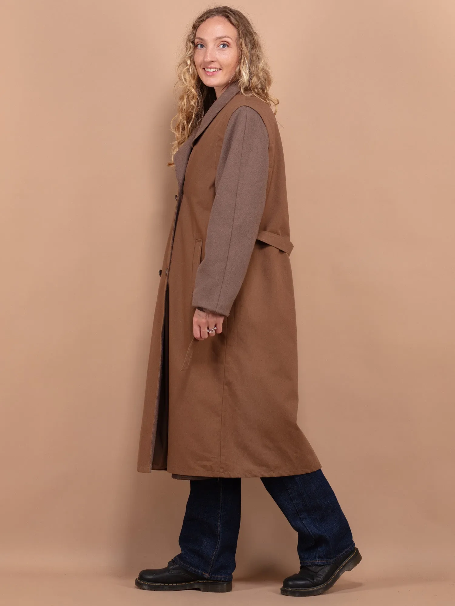 Vintage 00's Women Wool Blend Coat in Brown