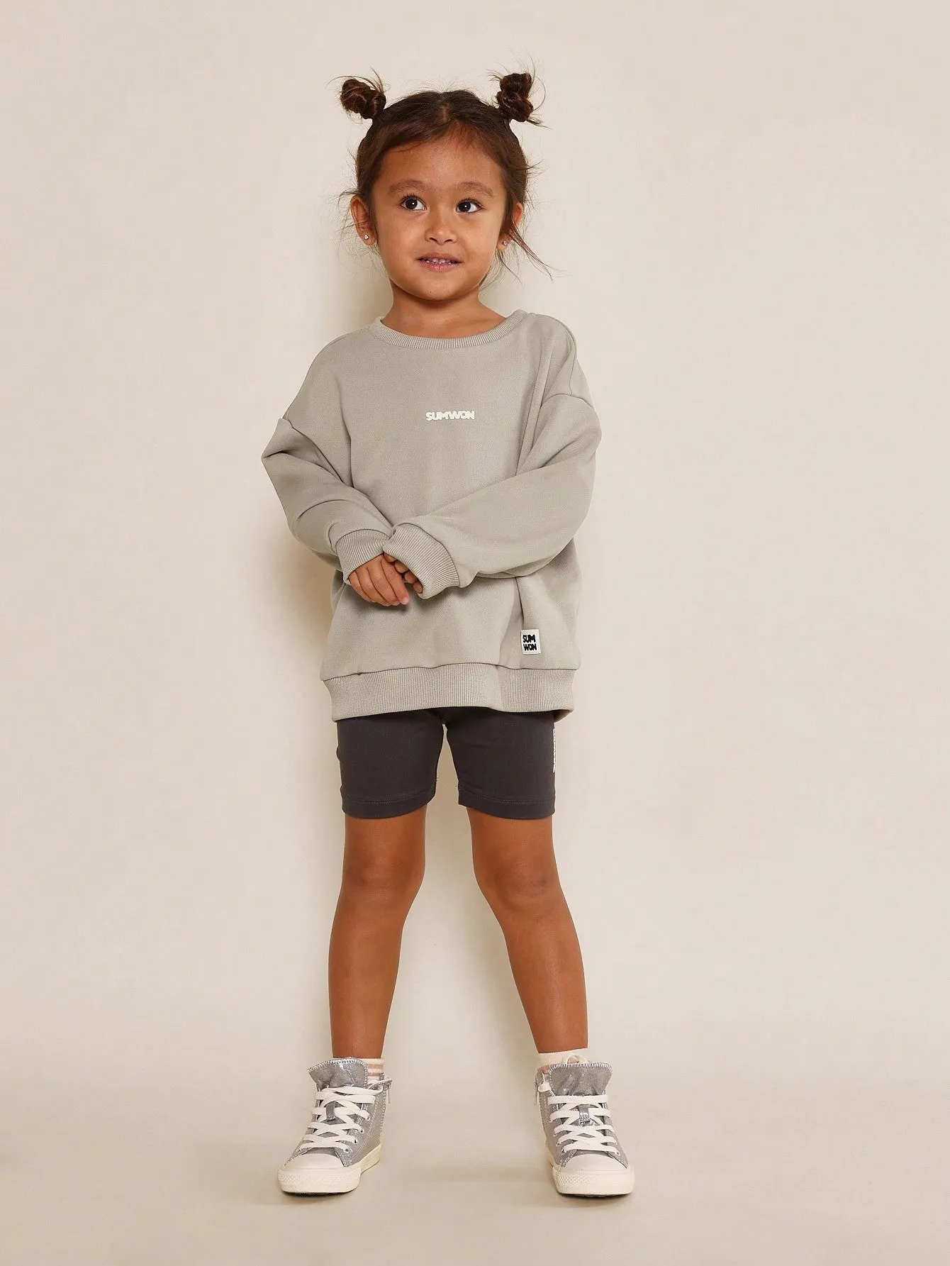 Young Girls Everyday Oversized Crew Neck Sweatshirt With Graphic Print